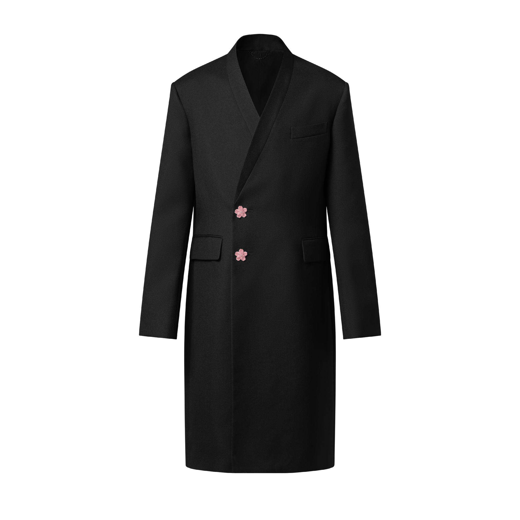 Vila - Manteau habillé mi-long avec ceinture - Noir